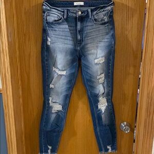 Stylish Blue Distressed Jeans
